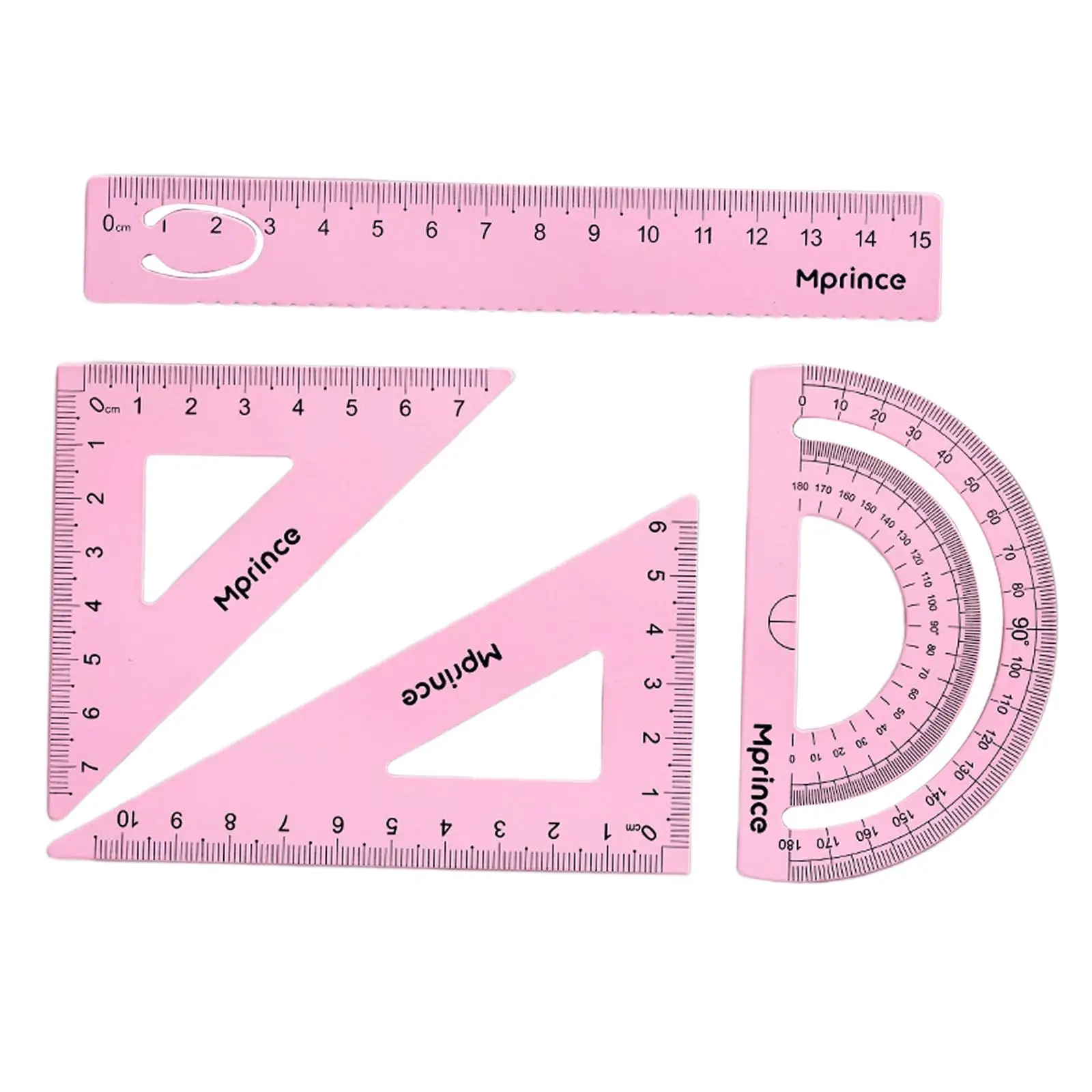 2-4pack Geometry Math Ruler Metal Protractor Ruler Set for Home Carpentry