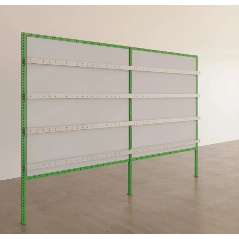 custom.Customized Metal Double-sided Light Weight Freestanding Supermarket Shelves with Custom Hooks Layers Boutique Display