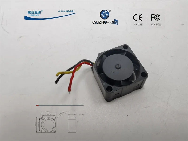 pa Brand-original CAIZHU 2010 2CM three-wire speed measuring 5V mute USB hydraulic bearing miniature cooling fan. 20*20*10MM