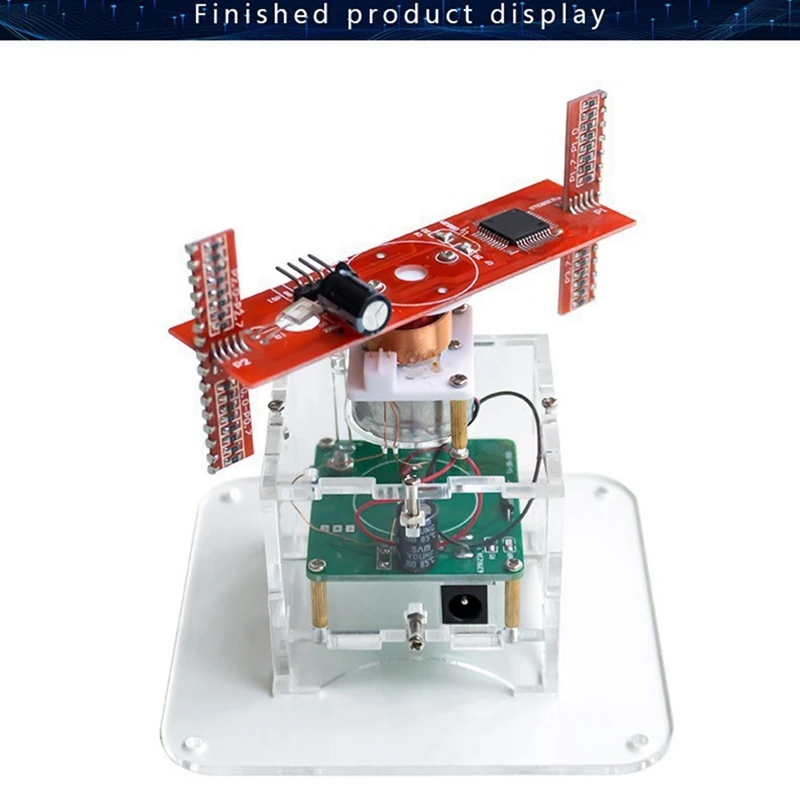 LED Display DIY Kit 51 SCM Dual Color Cross Rotating Welding Spare Parts For Soldering Practice, Kit With Downloader Easy To Use