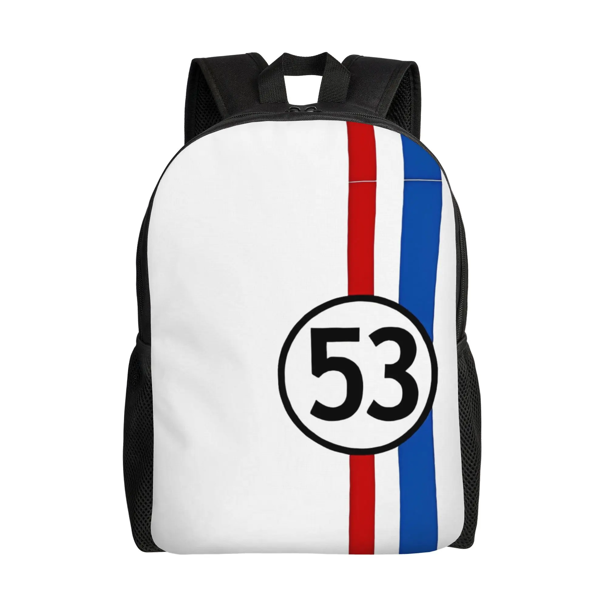 

Классический рюкзак Herbie 53 Car Racing для мужчин и женщин, повседневный студенческий рюкзак для работы, с логотипом из фильма, для ноутбука, компьютера, холщовые сумки, спортивные сумки