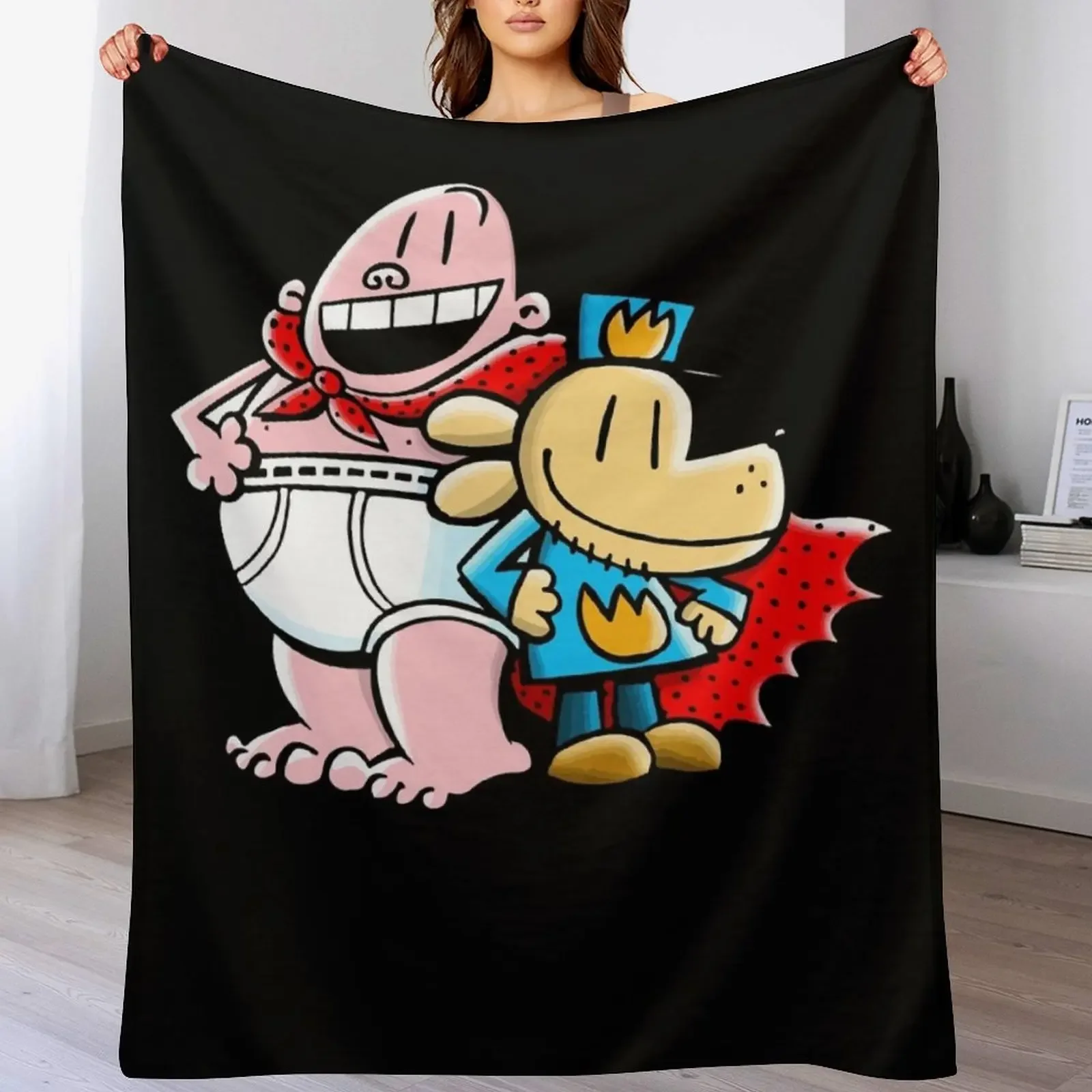 

Mens Funny Captain Underpants Throw Blanket manga Furry Bed Flannels Blankets