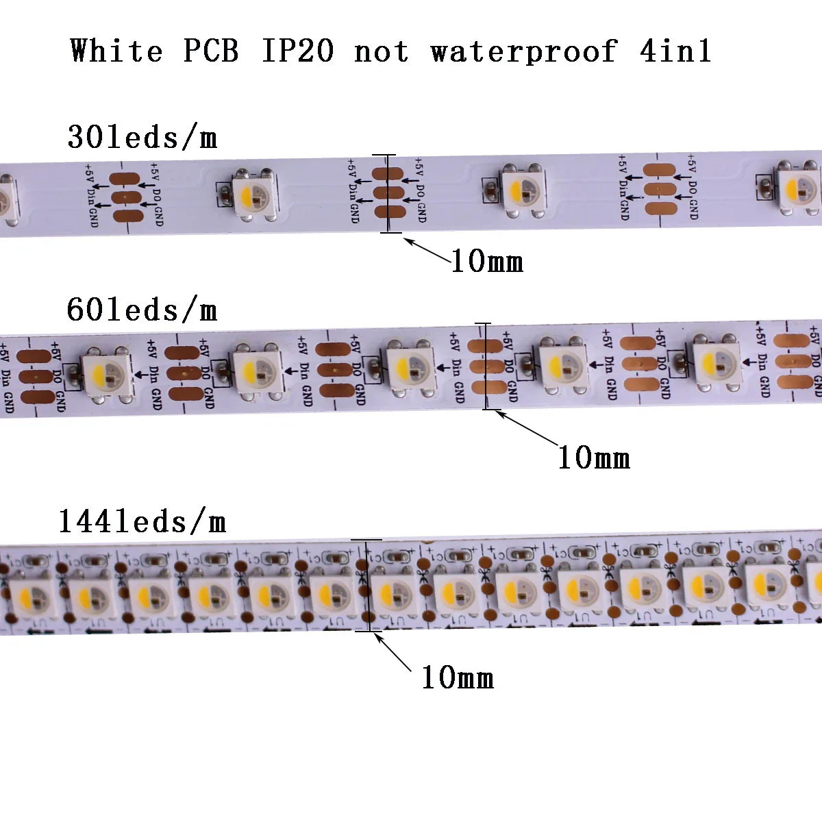 SK6812 RGB RGBW (similar ws2812b) 4 in 1 1m/4m/5m 30/60/144 leds/pixels/m;individual addressable led strip IP30/IP65/IP67 DC5V