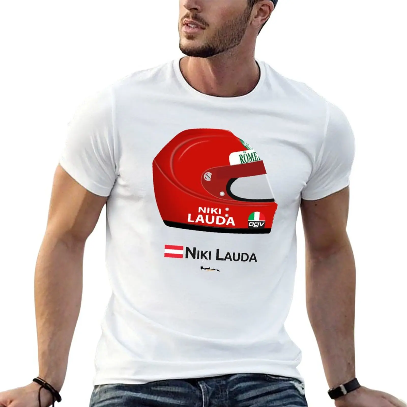 

Lauda shirt t cotton AGV shirts 1976 T-Shirt cotton 100% man Niki t pack Helmet -