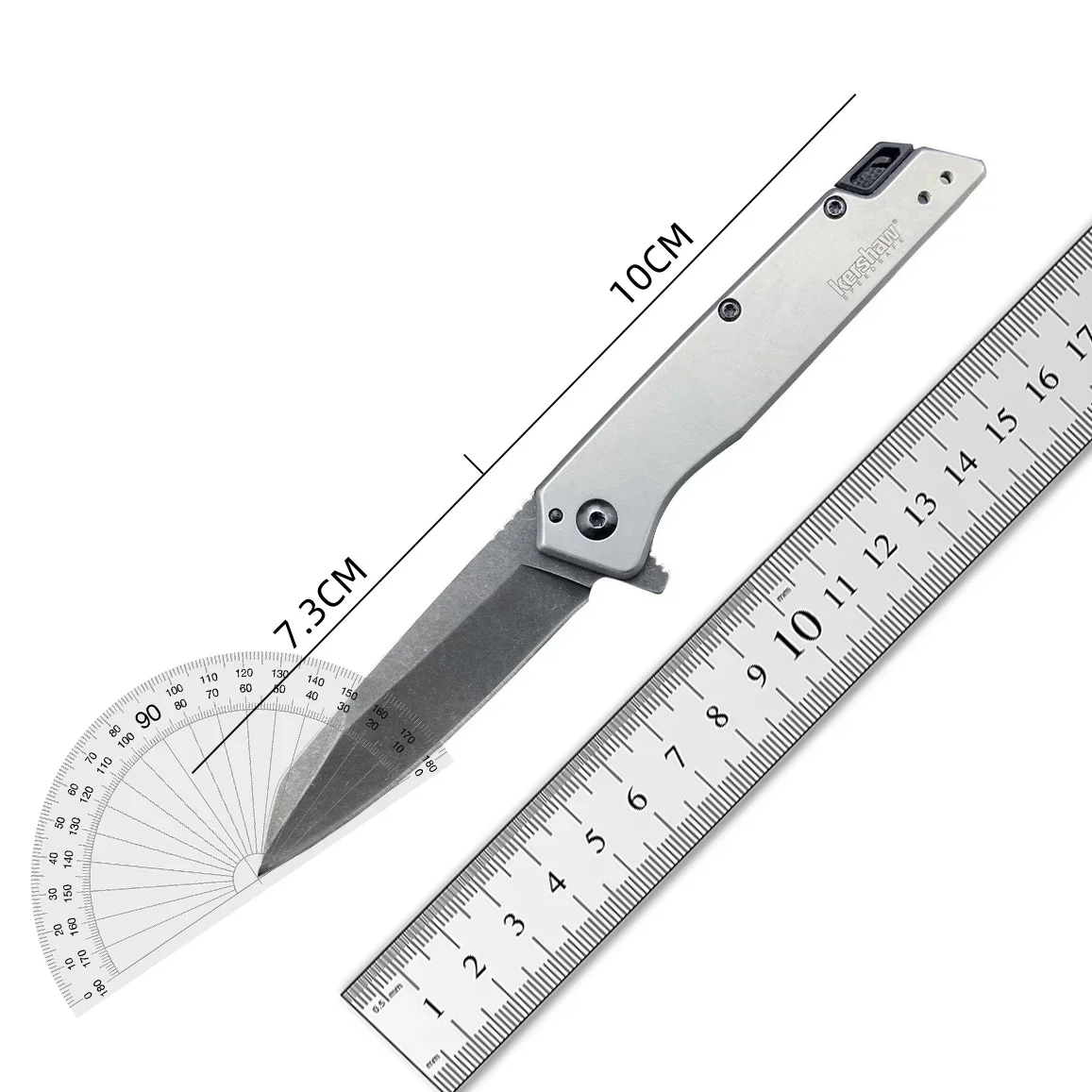 KS 1365 Pocket Folding Knife 8Cr13Mov Blade Aluminum Handle Flap Auxiliary Tactical Knife Fruit Knife EDC Men\'s Camping Tool