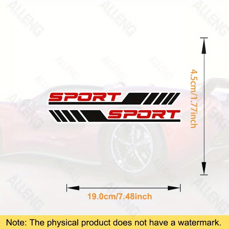 2Pcs/set Sports Stripes Vinyl Sticker, Waterproof Decal for Car Motorcycle Bike Body Decoration