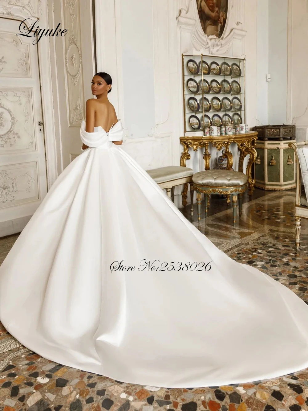 Liyuke-Vestido De novia elegante con cuentas y perlas, Vestido De baile con escote Corazón, satén De lujo, plisado, vestidos De novia