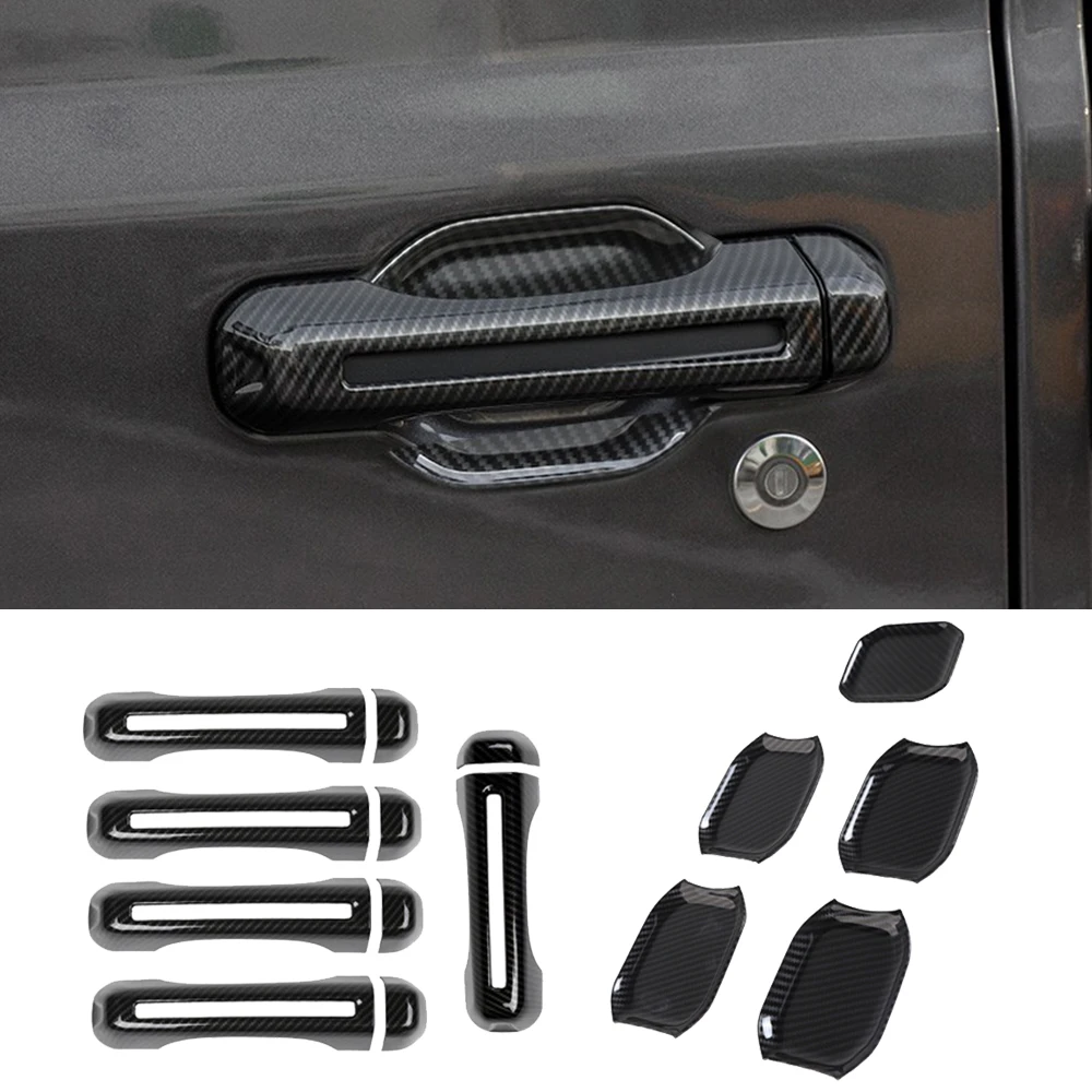 Car Door Handle Cover Tailgate Handle Stickers Door Handle Bowl Decoration for Jeep Wrangler JL 2018-2024 Exterior Accessories