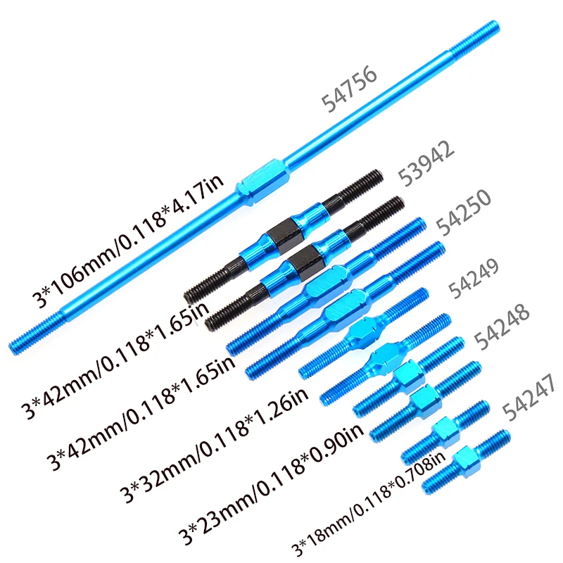 3x18/23/32/42/106 Turnbuckle Shaft Link Rod Set - Upgrade Parts Accessories for Tamiya RC Cars - Compatible with Models 53942