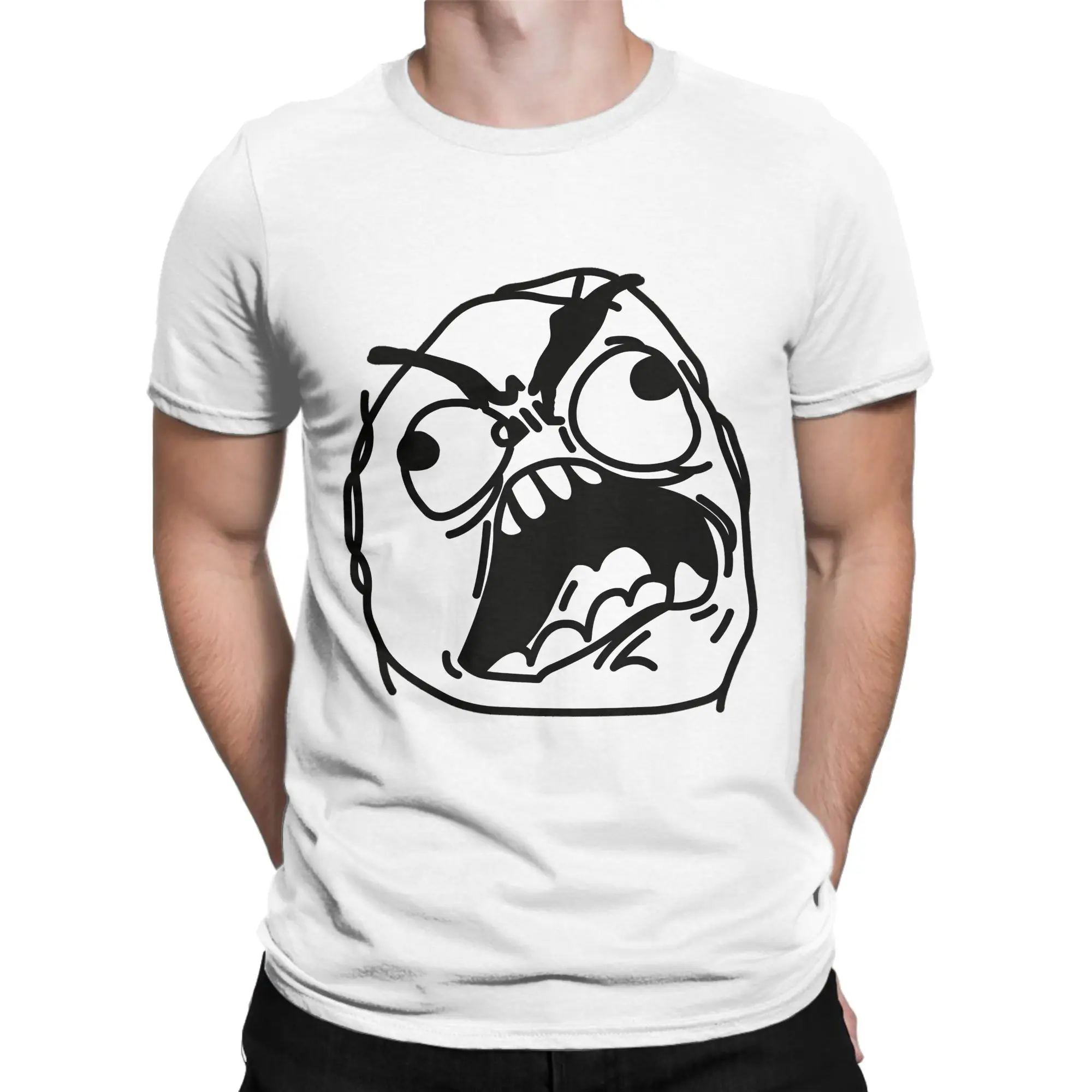 Derpina Rage Guy Funny T Shirt Summer  Cotton T Shirts For Men Novelty Design Tshirt Short-Sleeve Street Style Tops
