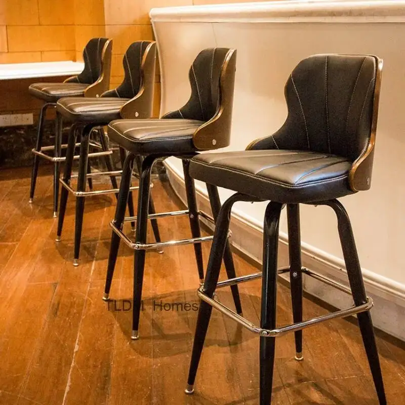 

Cushion Chair Chairs Leather Modern For Legs Feet Bar Ergonomic Kitchen Counter Wood Stools Wooden High Nordic Luxury Furniture
