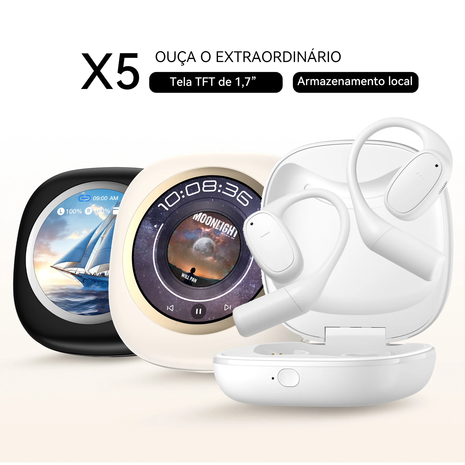 aurafit-melo-buds-plus-wireless-50-bluetooth-earphone-tft-interactive-screen-x5l-led-display-tws-stereo-sport-and-waterproof