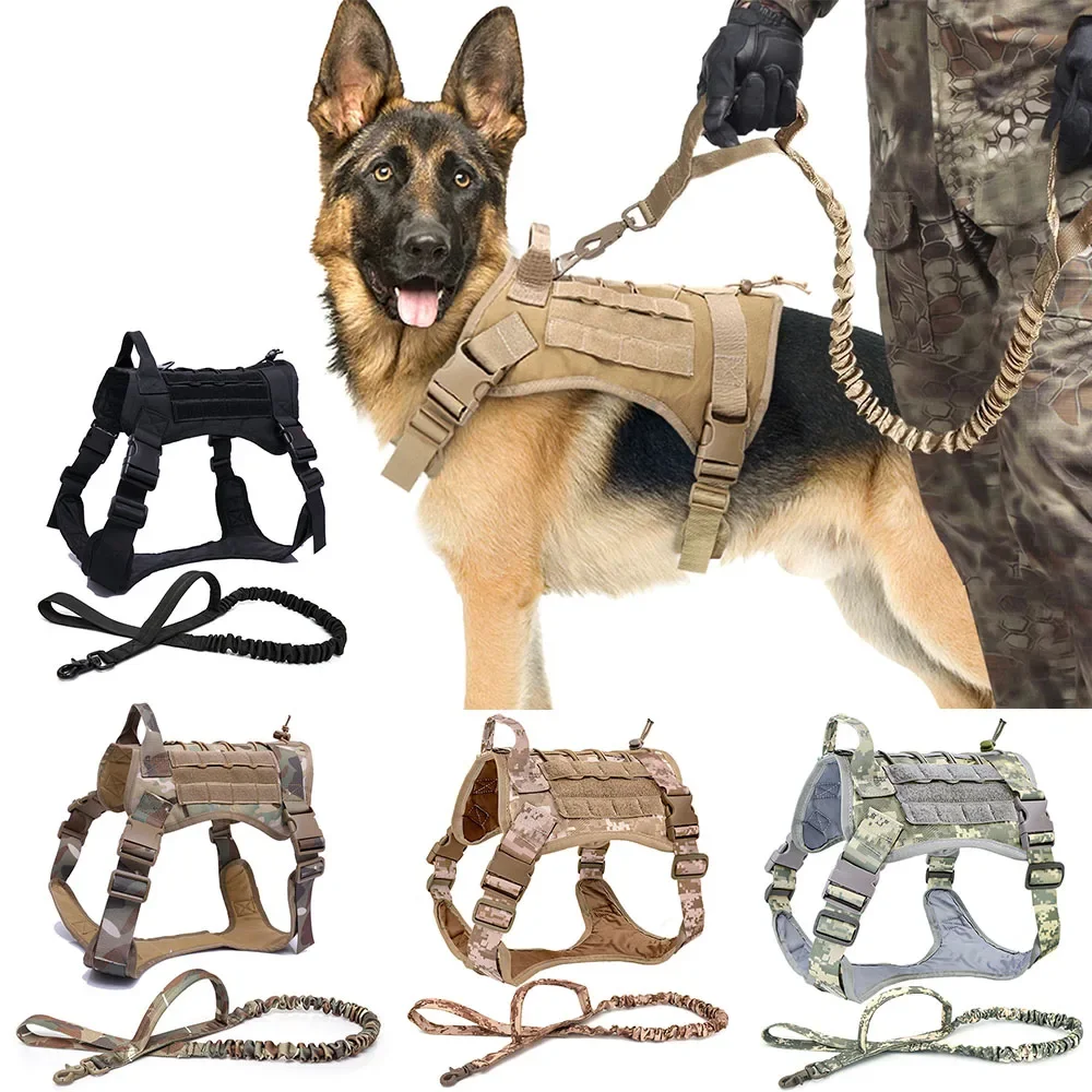 Tactical Dog Harness Pet Training Vest Dog Harness And Leash Set For Small Medium Big Dogs Cute cat collar Dog leash accessories