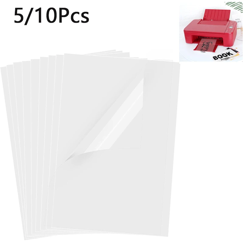 5/10pcs transparent film A4 photo paper for laser and inkjet printing