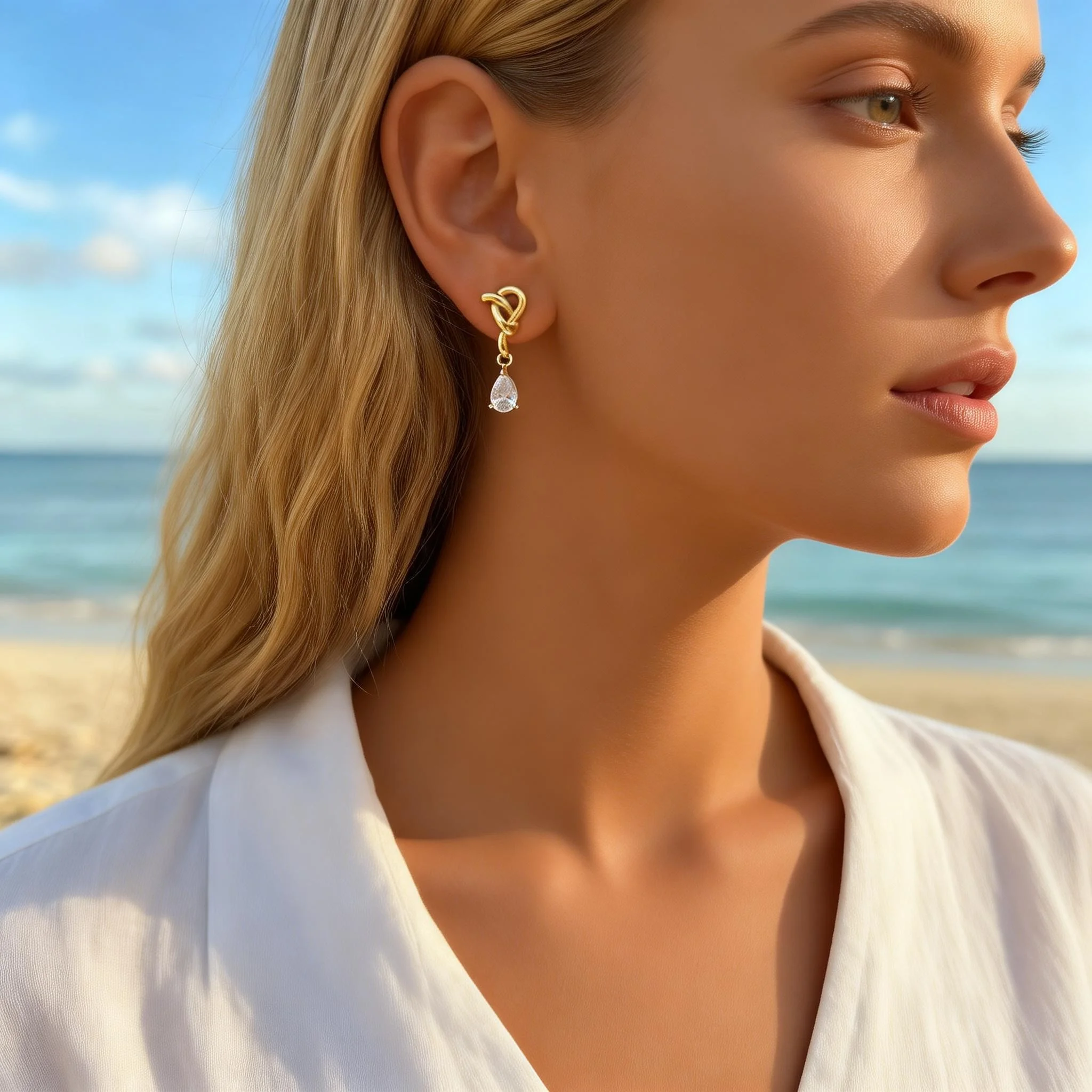 Elegant Waterdrop Zircon Earrings for Women Teardrop Earrings Stainless Steel CZ Dangle Jewelry Gift