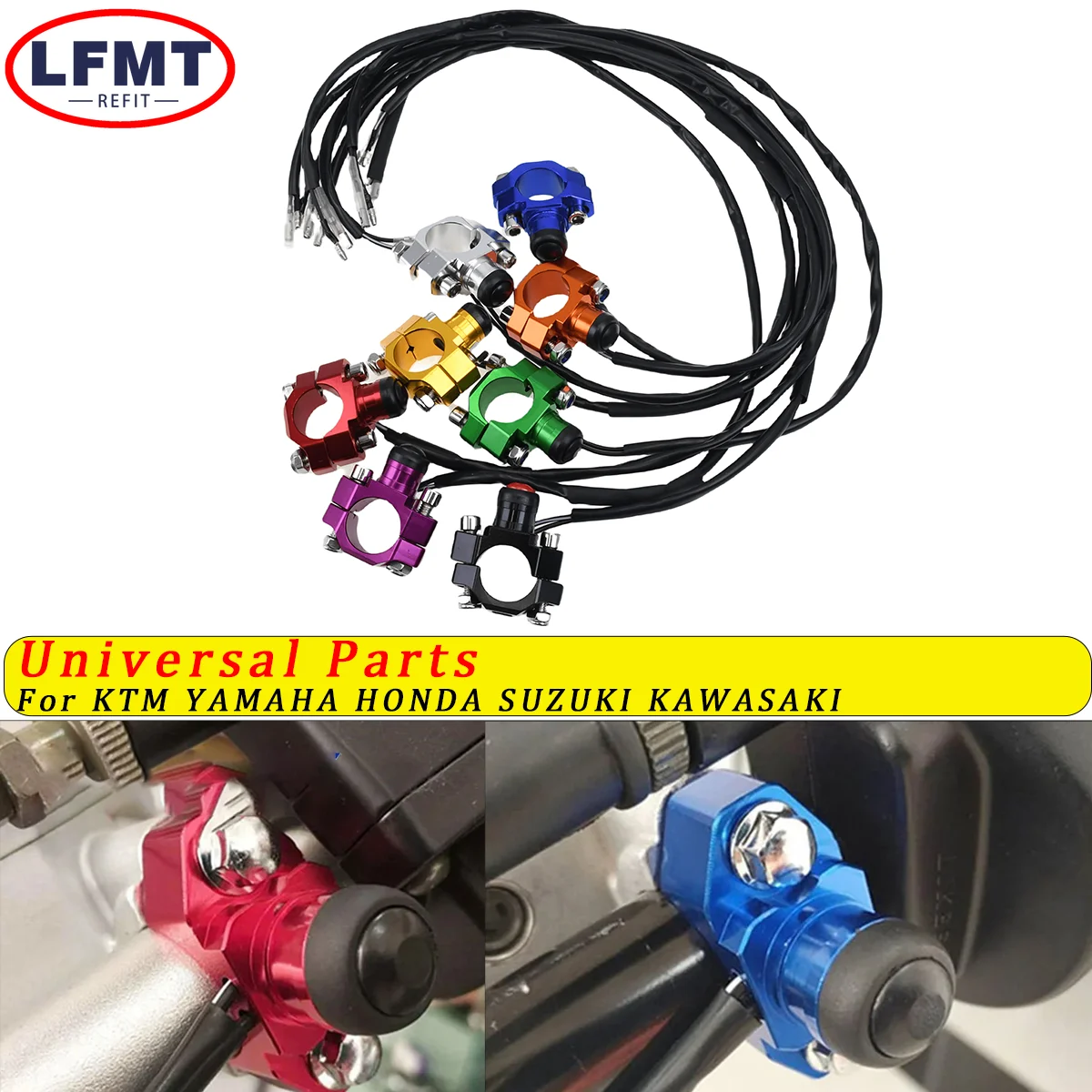 

For KTM HONDA YAMAHA KAWASAKI SUZUKI 125 250 300 350 400 450-530 Motorcycle Universal CNC Start Kill Switch Engine ON OFF Button