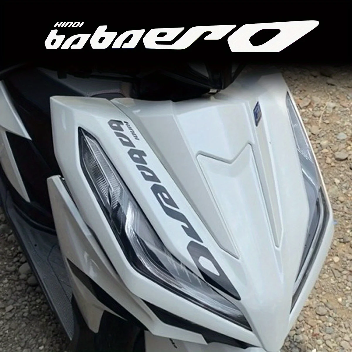 Hindi Babaero Motorcycle Sticker, Waterproof Vinyl Decal Black White Design for Car Motorcycle