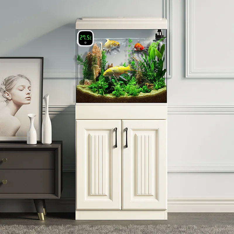 

Fish tank light luxury living room small integrated new vertical landscaping household filter 2025 vertical aquarium cabinet