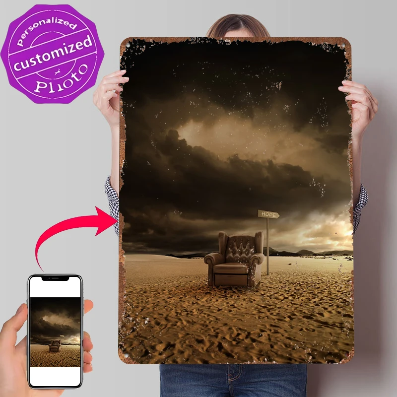 Desert and Hope Poster Customized Vintage Metal Signs Wall Art Retro Tin Plaque for Home Decorations Custom Plate Room Ornaments