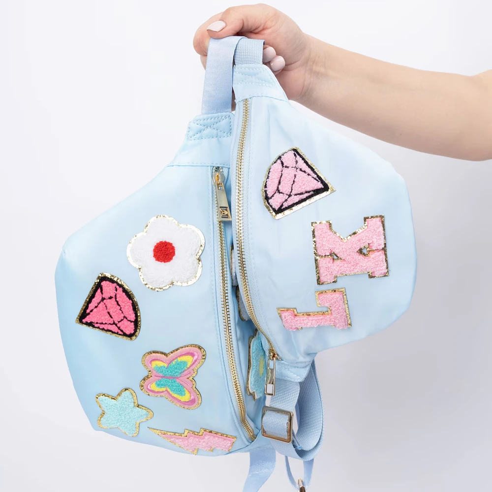 

Custom Large Capacity Waterproof Nylon Pink Fanny Pack Adjustable Belt Sport Waist Chest Bag Women's Fanny Pack Ladies Bum Bag