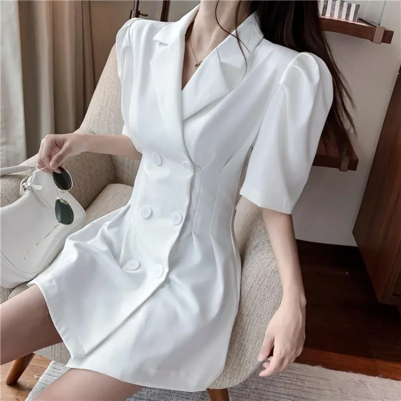 Dresses Women Solid Folds Simple Spring Special Graceful Delicate Basics Korean Style All-match Daily Office Lady Young Modern