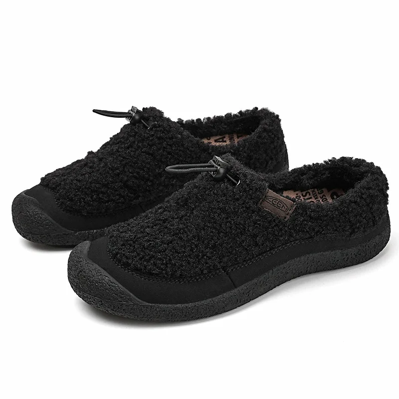 KEEN Howser Iiislide Slip-On Sheep Foot Zapatos de mujer informales, cálidos, cómodos, versátiles, pantuflas de felpa, punta redonda, tacón bajo
