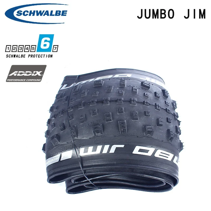 Schwalbe bicycle tire JUMBO JIM 26x4.0 fat car steel tire simple tubeless beach bike folding tire Free bicycle tire