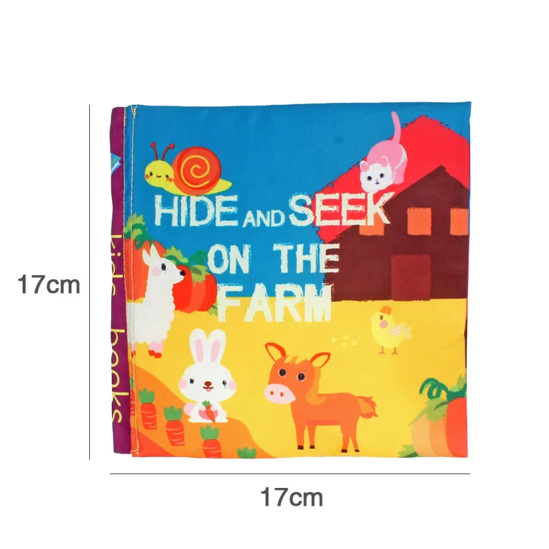 Baby Hide and Seek Cloth Book Early Learning Toy Tail Cloth Book Parent Child Interactive Sound Paper