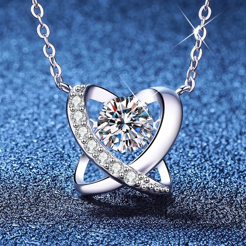 S925 الفضة الذهب الأبيض مطلي 1CT D اللون مويسانيتي فراشة أناقة تنوعا قلادة قلادة للنساء، مجوهرات رائعة.