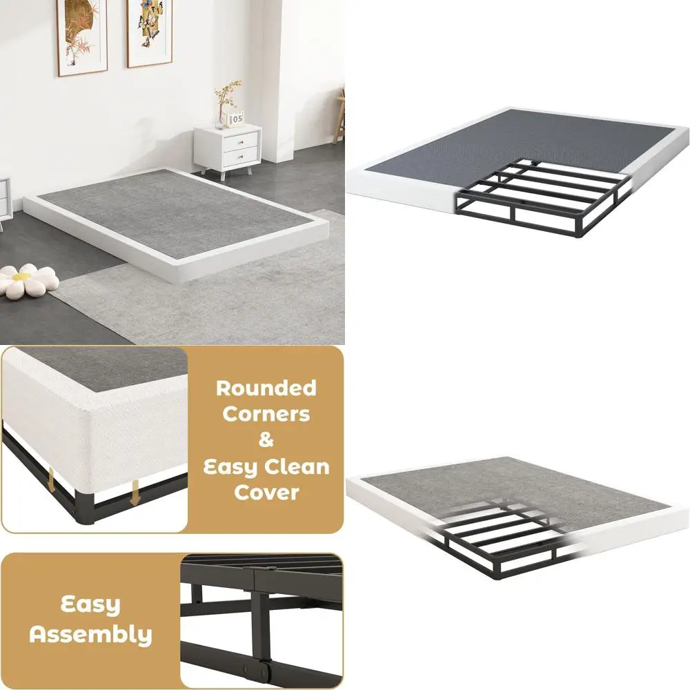 

5 King Size Box Spring Mattress Foundation - Strong Metal, Quiet, Easy Assembly