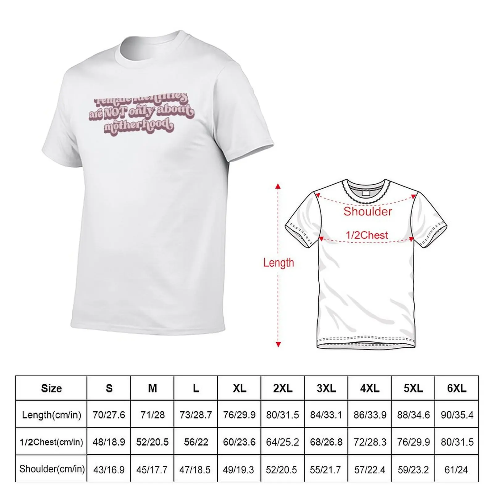 Female identities are NOT only about motherhood T-Shirt Plus Size Summer Casual T-Shirt
