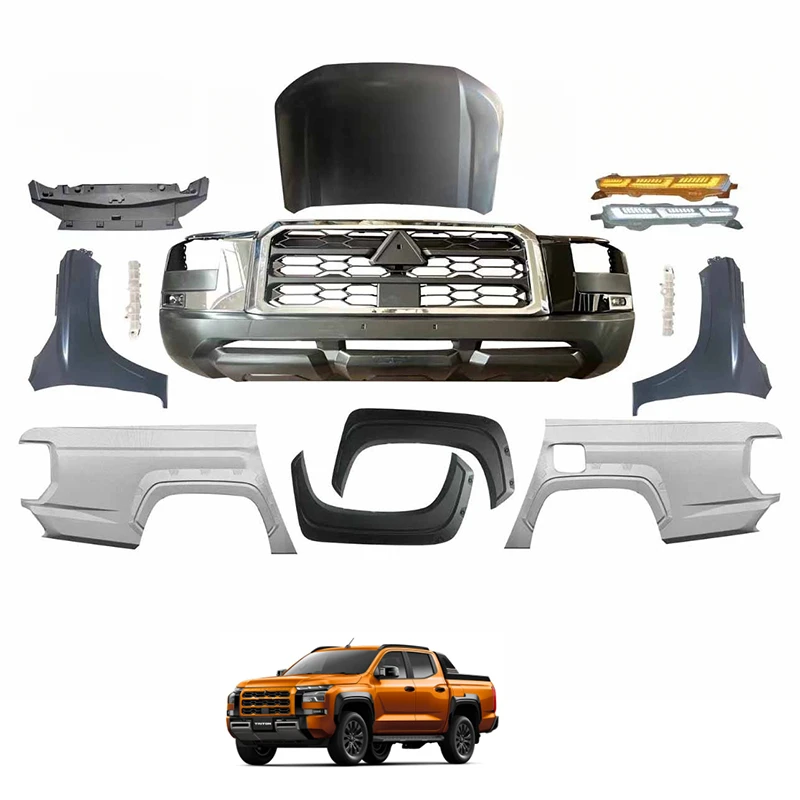 High Quality 4X4 Offroad Facelift Body Kit Bumper Bonnet Headlights 4WD Upgrade Parts Fit for Triton L200