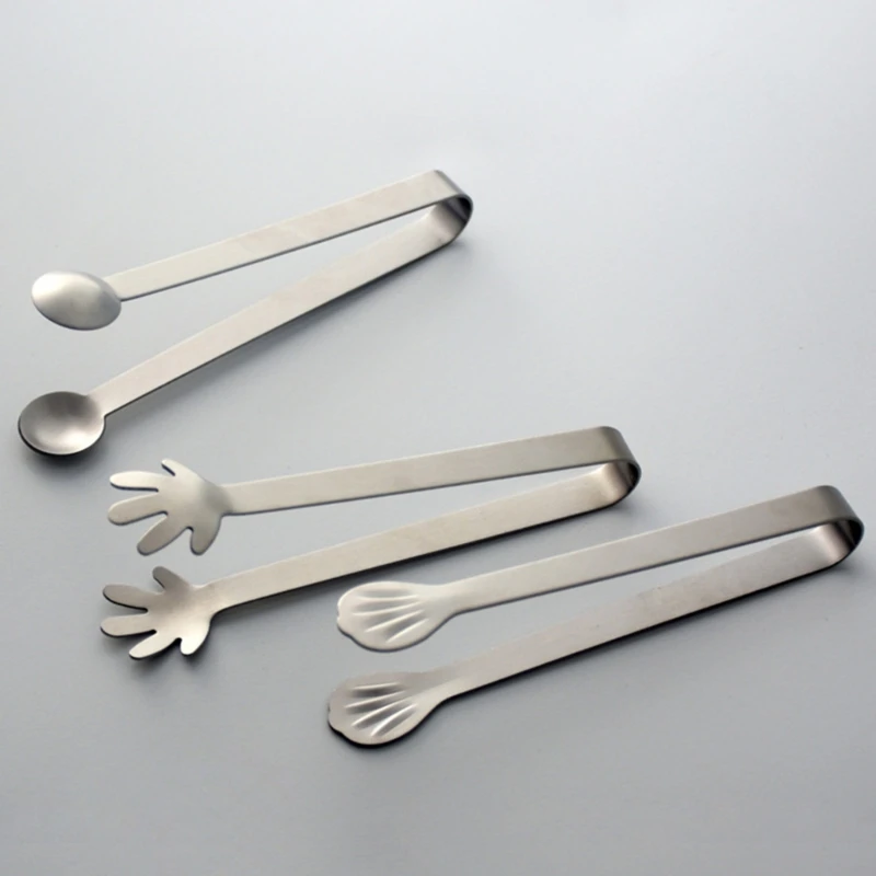 Stainless Steel Sugar Tongs Small Kitchen Cooking Tongs For Sugar Cubes Snacks