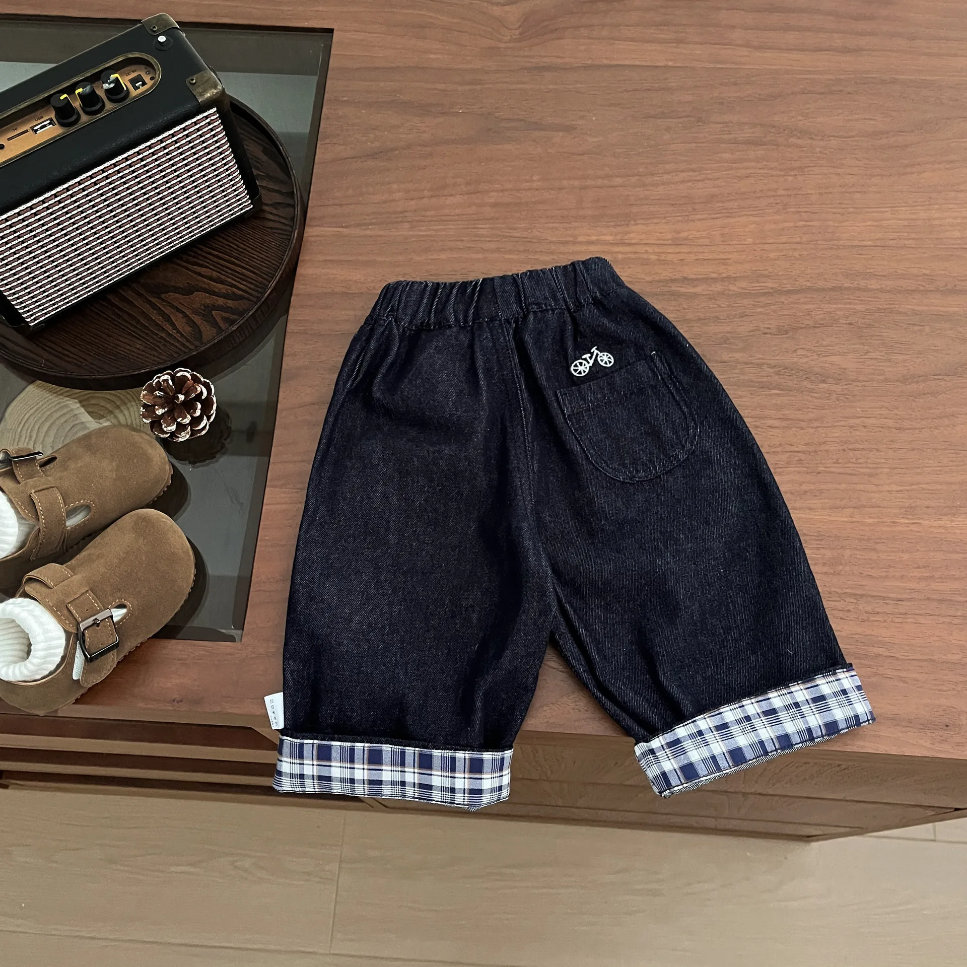 

Kids Baby Boys Jeans 2025 Autumn Plaid Casual Toddler Girls Loose Trouser Korean Versatile Children 1-3Y Boys Demin Pant