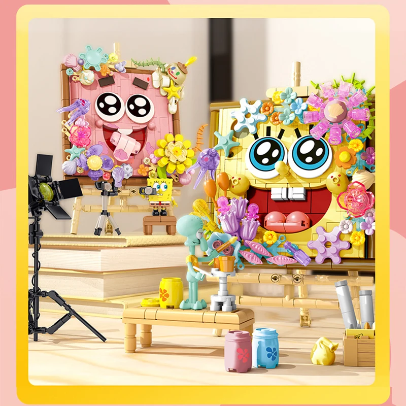 SpongeBob SquarePants Patrick Star Art กรอบปริศนาประกอบของเล่นรุ่น Squidward Tentacles Mini Action Figure ของเล่นเด็กของขวัญ