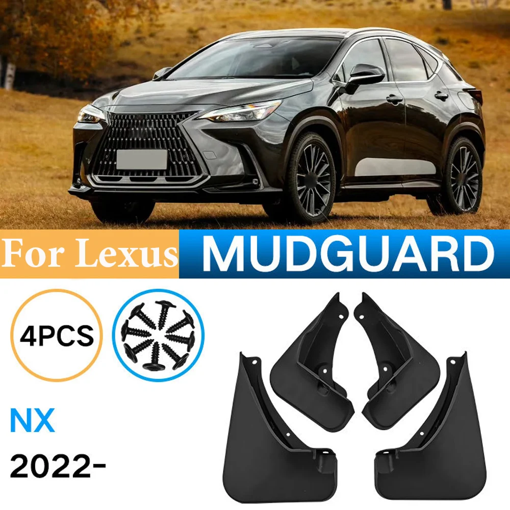 

4PCS For Lexus NX260 NX350h 2022 2023 Mudguard Fender Mud Flap Guards Splash Mudflaps Car Accessories Auto Styline Front Rear