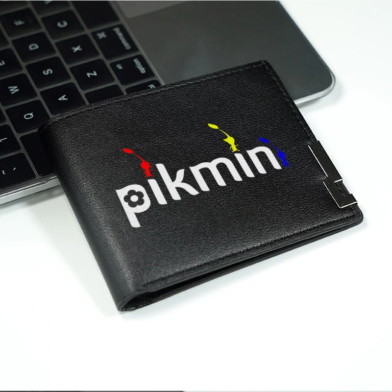 Кошелек из искусственной кожи с логотипом Pikmin, мужской компактный деловой стиль, легкий, прочный, повседневное использование, модный, минималистичный дизайн
