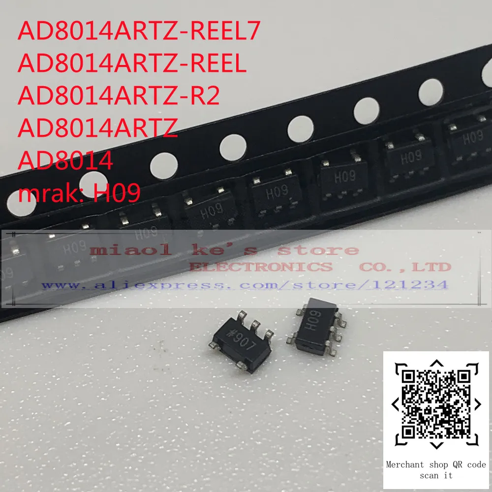 [10pcs]100%New original: AD8014ARTZ-REEL7 AD8014ARTZ-REEL AD8014ARTZ-R2 AD8014ARTZ AD8014 mrak: H09 - IC OPAMP CFA 1 CIRCUIT SOT