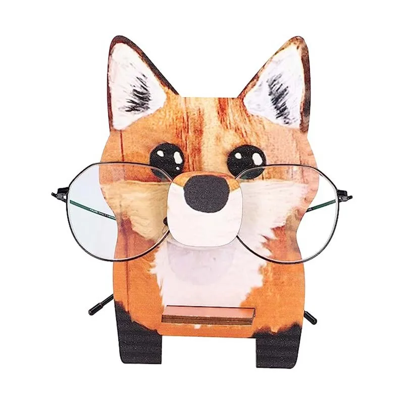 

3D Aniamal Fox Eyeglasses Storage Racks Cartoon Carve Printing Desk Organizer Glasses Storage Rack Desktop Decoration Accessorie