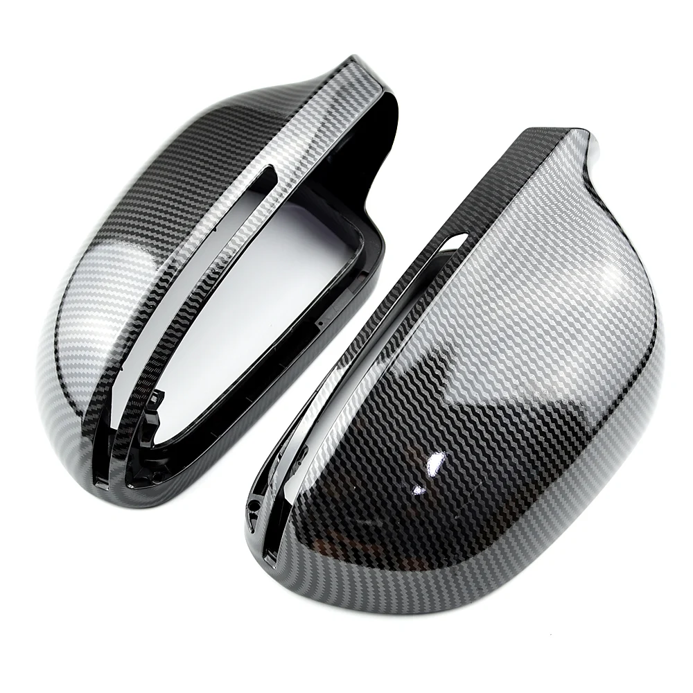 Real Carbon Fiber Mirror Cover For Audi A3 A4 S5 B8 A5 A6L RS6 A8L S8 RS3 Q3 Car Exterior Rear View Caps Rearview Shells Add On