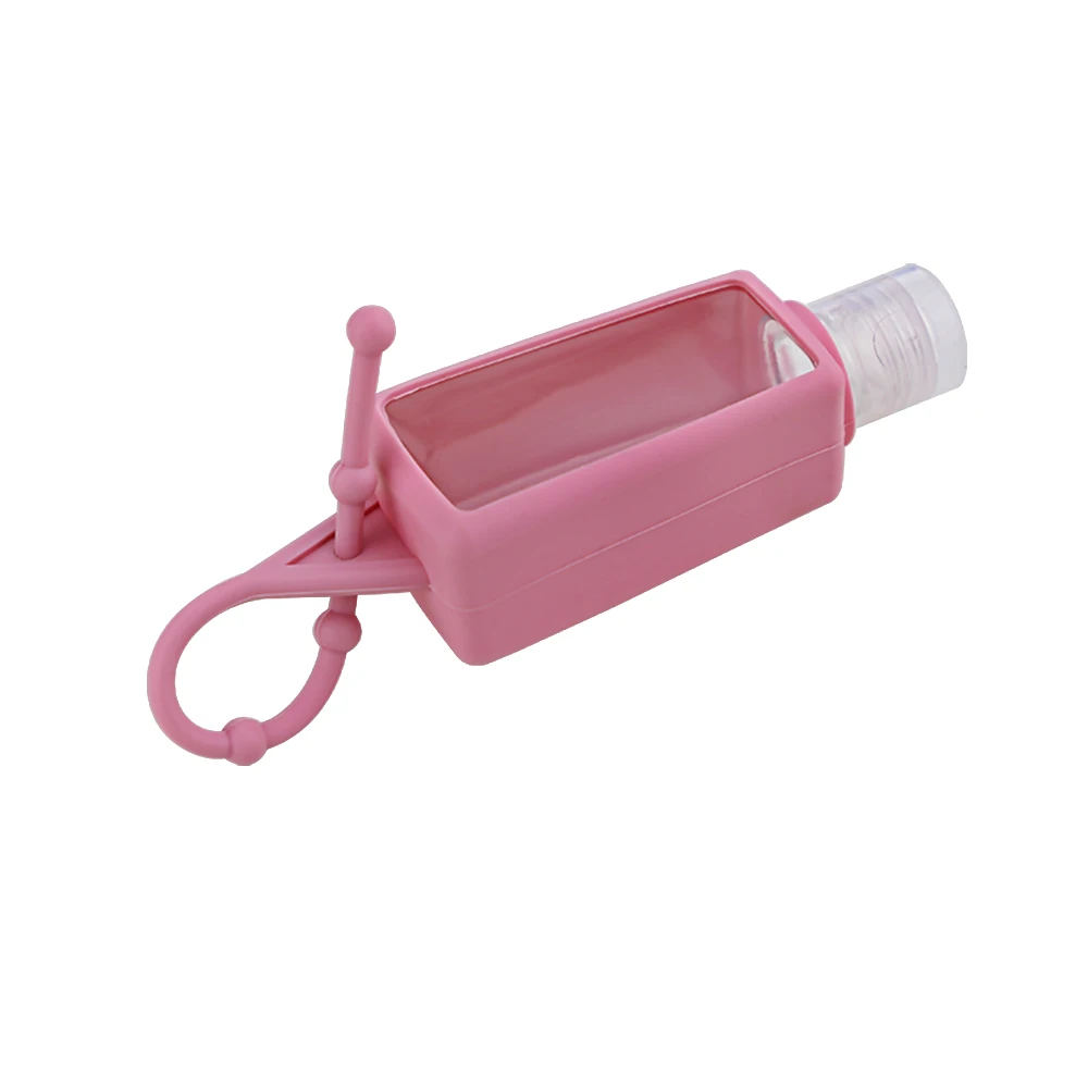 1~10PCS 30ml Silicone Mini Hand Sanitizer Hand Gel Holder Refillable Hook Empty Squeeze Bottles Portable Travel Soap Dispenser