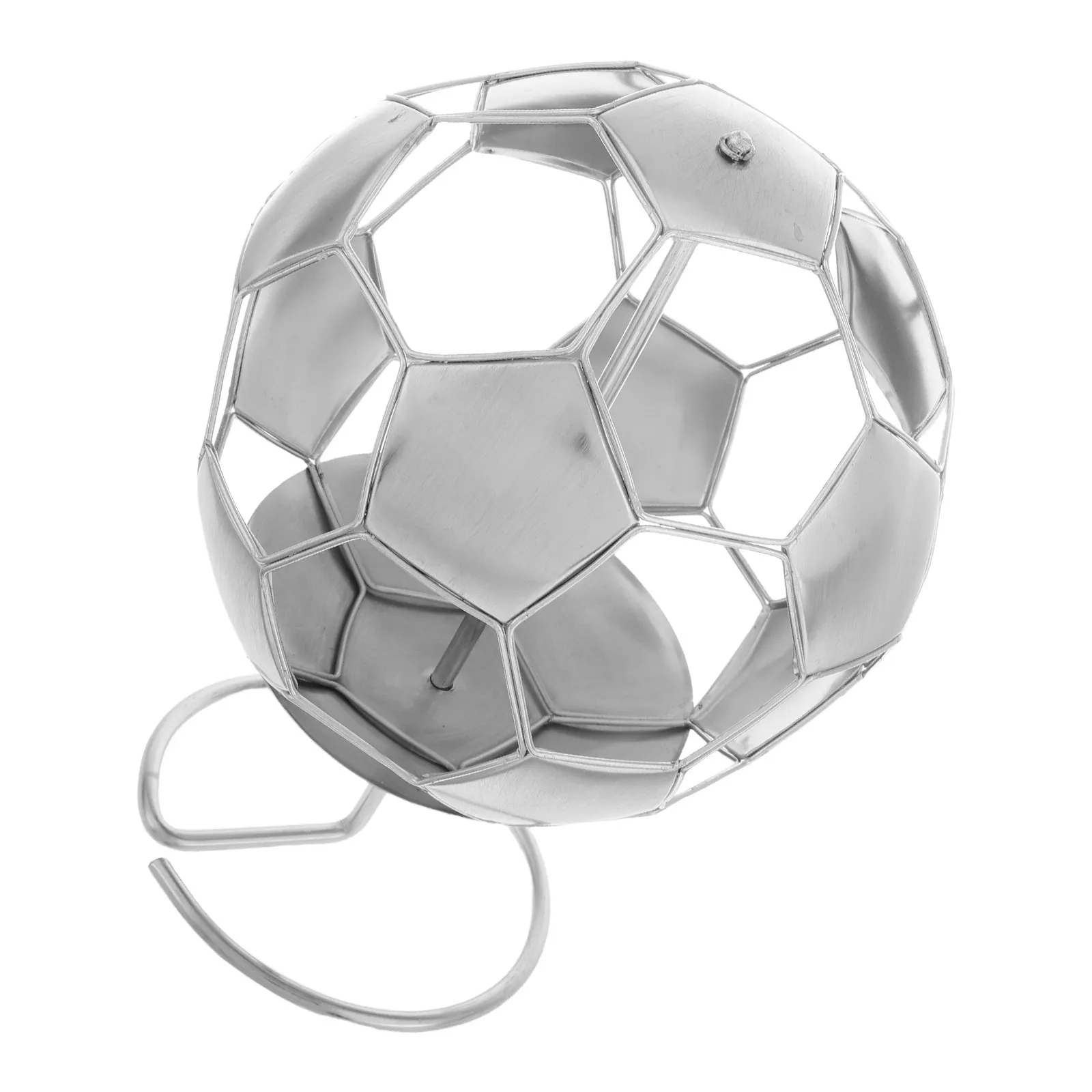 Stainless Steel Soccer Pen Container Football Shape Desk Organizer for Office Supplies Pens Pencils Rulers Desktop Storage