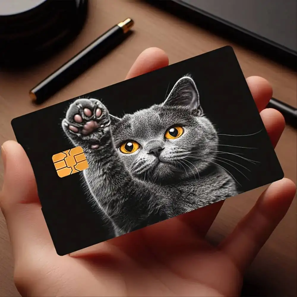 British Shorthair Cat Print Credit Card Skin Sticker PVC Decal For Bank Credit Debit Transit Room Key Cards