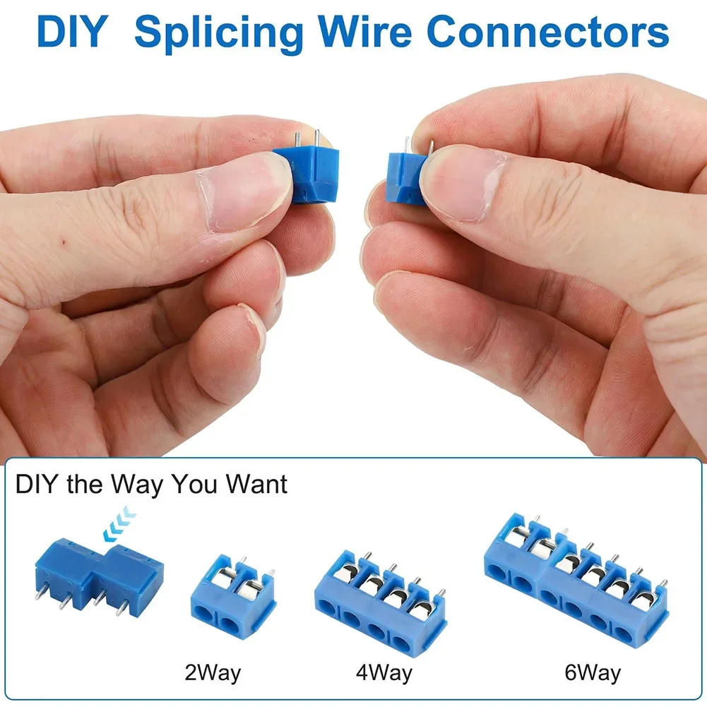 2P 3P 4P PCB Mount Screw Terminal Blocks 5mm Pitch 100PCS Kit For Arduino LCD Modules IC Sockets And DIY Circuit Projects