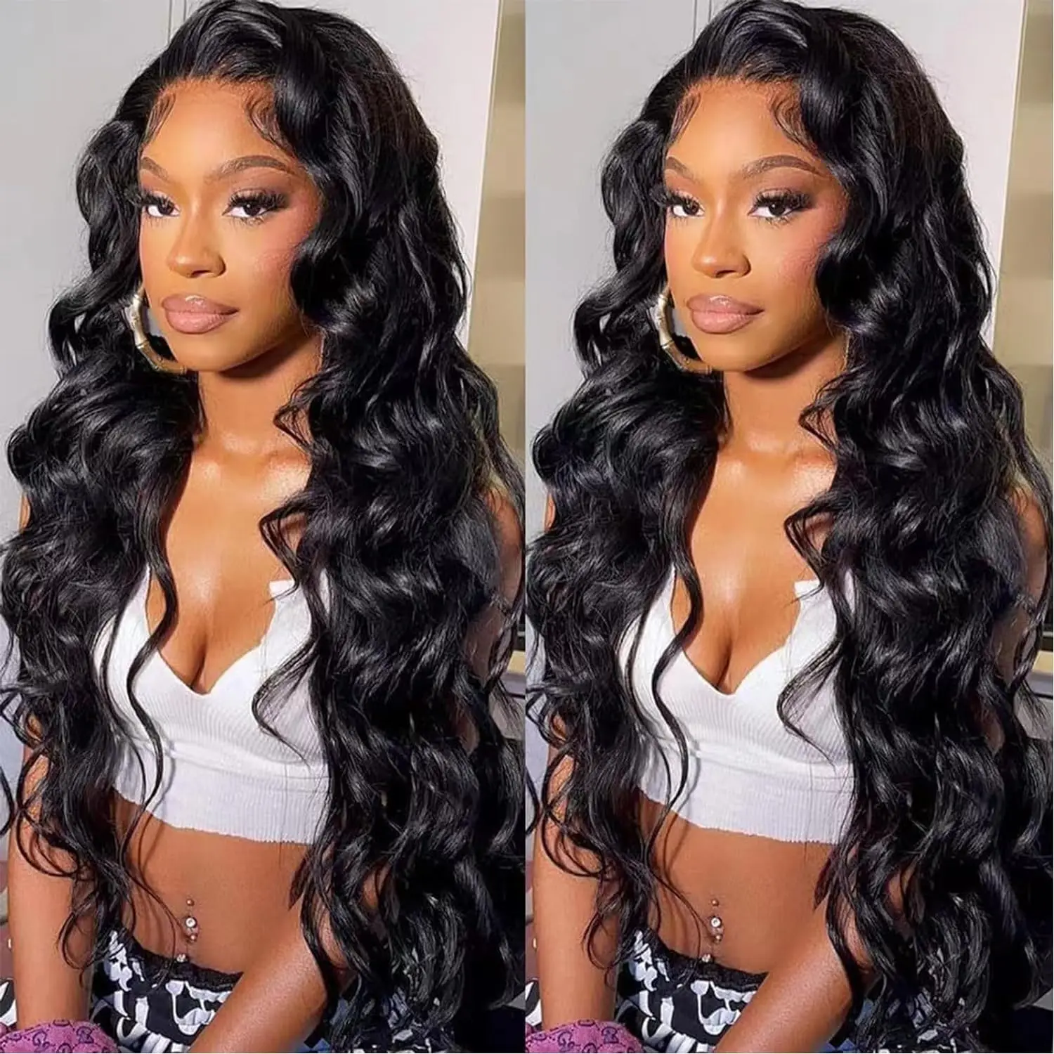 Rosabeauty HD Body Wave Nature Color 13X6 Transparent Lace Frontal Wig 13X4 Front Human Hair Glueless Wig 250 Density