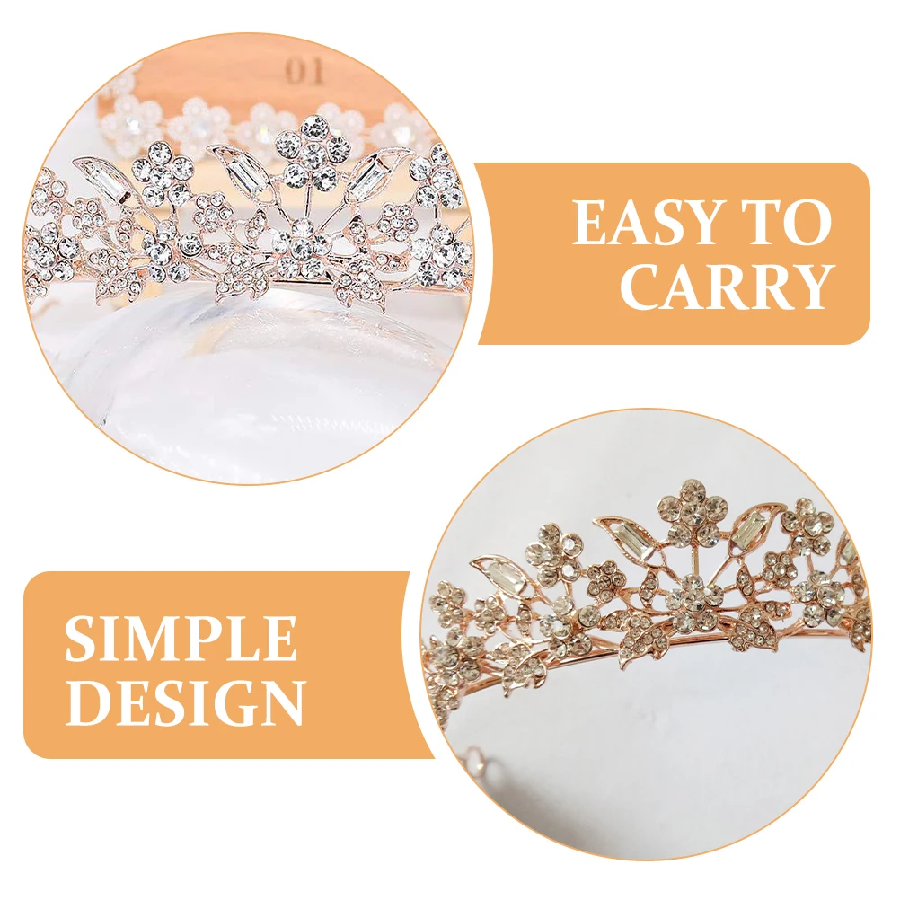 

Girl Rose Bride Bridal Hair Accessories Rhinestones Headband for Wedding