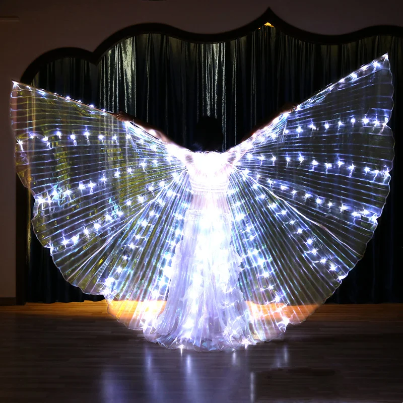 LED Luminescent Color Cloak Children Dancers Luminous Butterfly Wing Stage Performance Belly Dancing Carnival Party Photo Prop