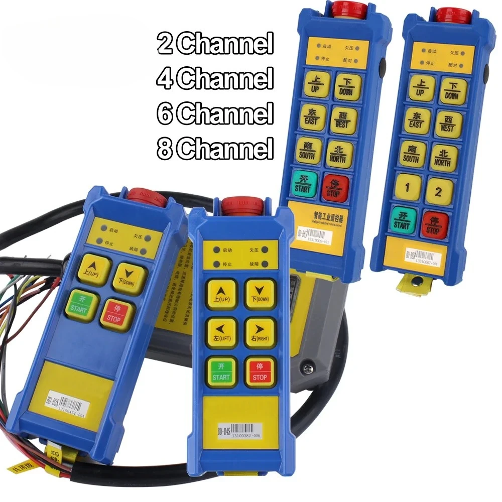 2/4/6/8 Channel indsutrial remote controller switches water-proof 1 transmitter 1 receiver Hoist Crane Control Lift Crane