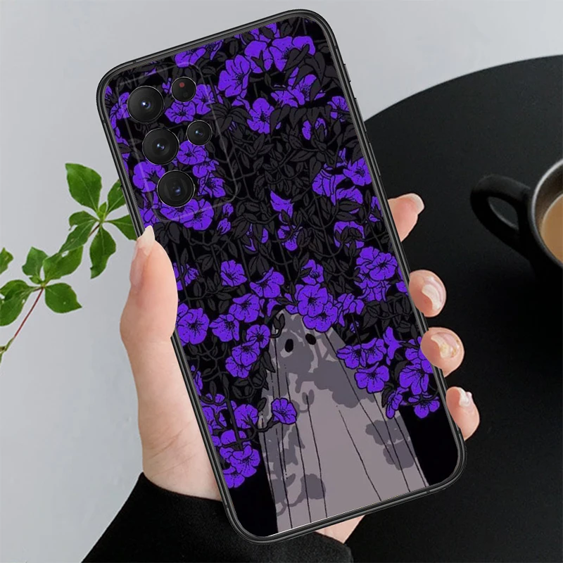 Funda de teléfono de Halloween con flores fantasmas para Samsung Galaxy, A52S, A04S, A21S, A33, A23, A13, A14, A32, A52, A53, A54, A51, A71, M51