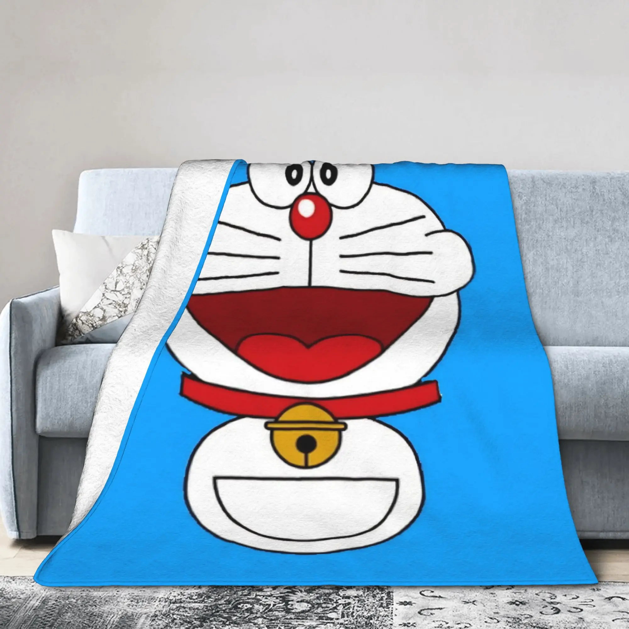 D-Doraemons Anime Cat Coral Fleece Plush Throw Blanket  Blankets for Home Bedroom Super Warm Bedroom Quilt